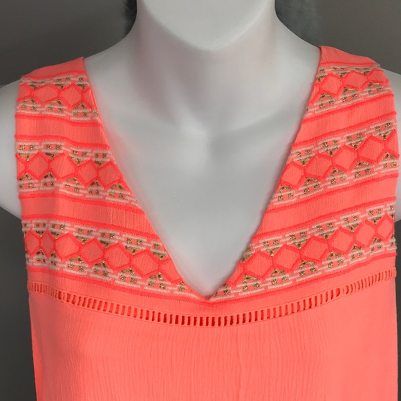 APT. 9 BRIGHT CORAL HI LO FULLY LINED SUNDRESS - Picture 2 of 9